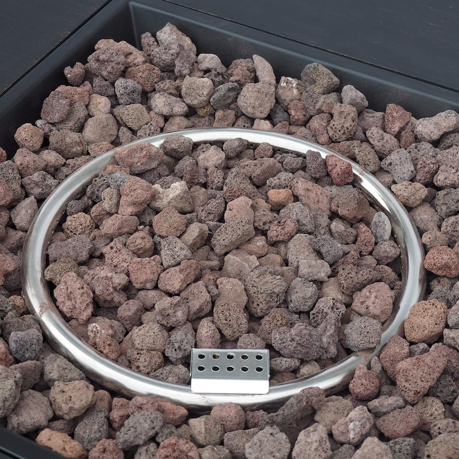 Solomon Outdoor 33-Inch Square Fire Pit, Brushed Brown