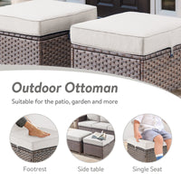8 Pieces Patio Furniture Sets with Swivel Rocking Chairs,High-Back Rattan Patio Outdoor Conversation Set with 2-Seat Sofa & Coffee Table for Porch Deck Backyard Poolside