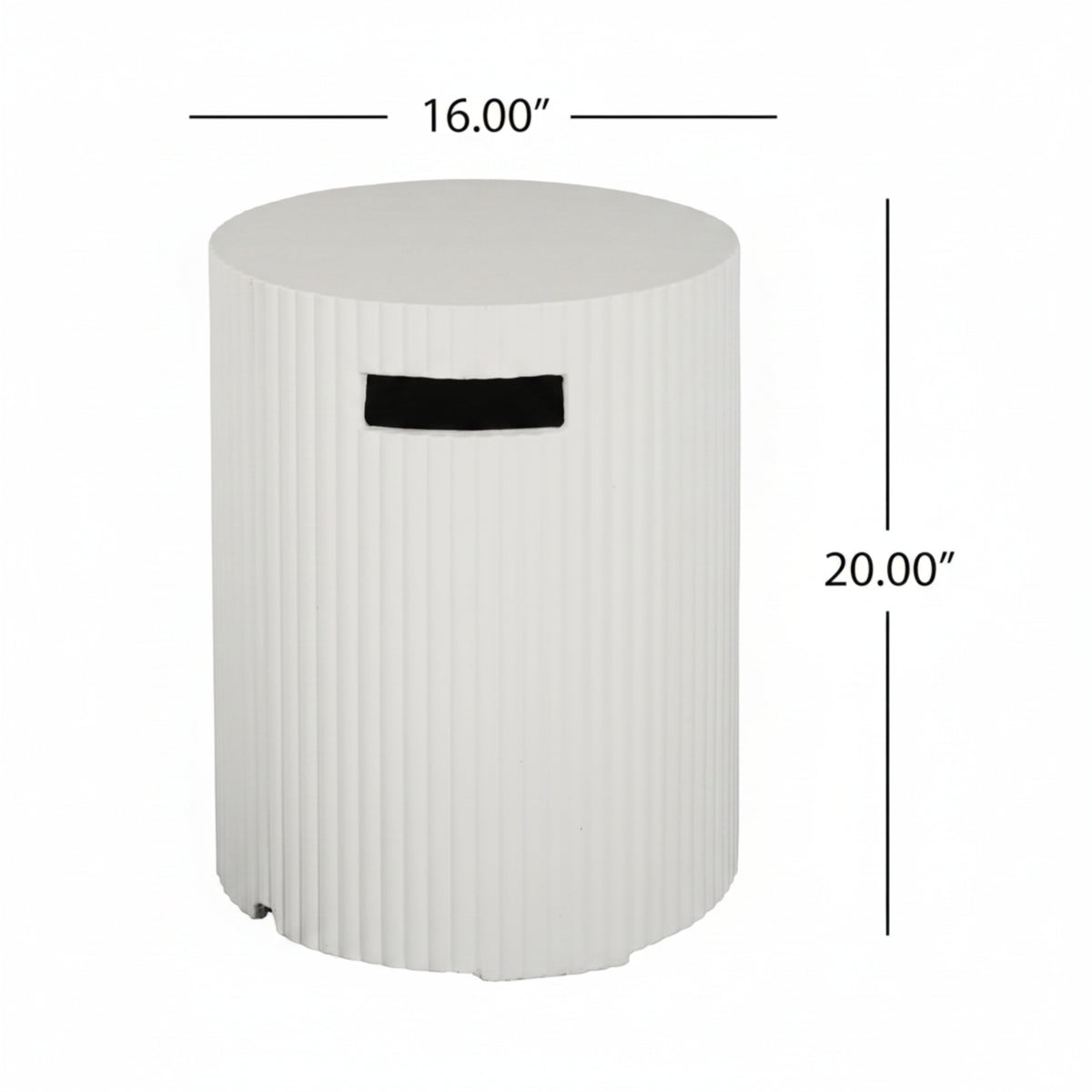 Hearth Lightweight Concrete Tank Table, Outdoor Fire Pit and Tank Holder Set, 40000BTU round Fire Pit, Concrete Propane Cover and Firepit, No Assembly Needed, White